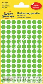 Usuwalne kółka do zaznaczania Ø8mm, 416szt./op. niebieskie 3592 Avery Zweckform