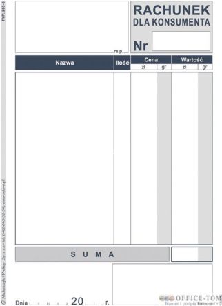 Rachunek dla konsumenta A6 offset Michalczyk i Prokop