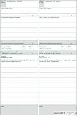 Rejestr wypadków MICHALCZYK I PROKOP A4 20 kartek