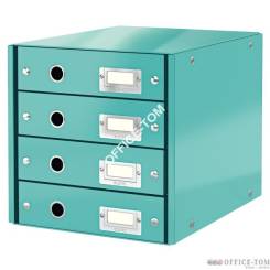 Pojemnik z 4 szufladami Leitz C&S WOW, turkusowy 60490051