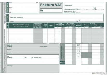 Faktura VAT MICHALCZYK I PROKOP A5 80 kartek