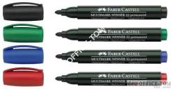 Marker 52 permanentny  CZERWONY końcówka okrągła opakowanie 12szt. FABER-CASTELL