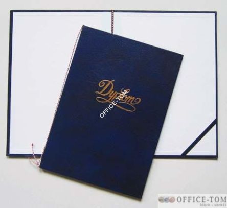 Okładka na dyplom z napisem, granat